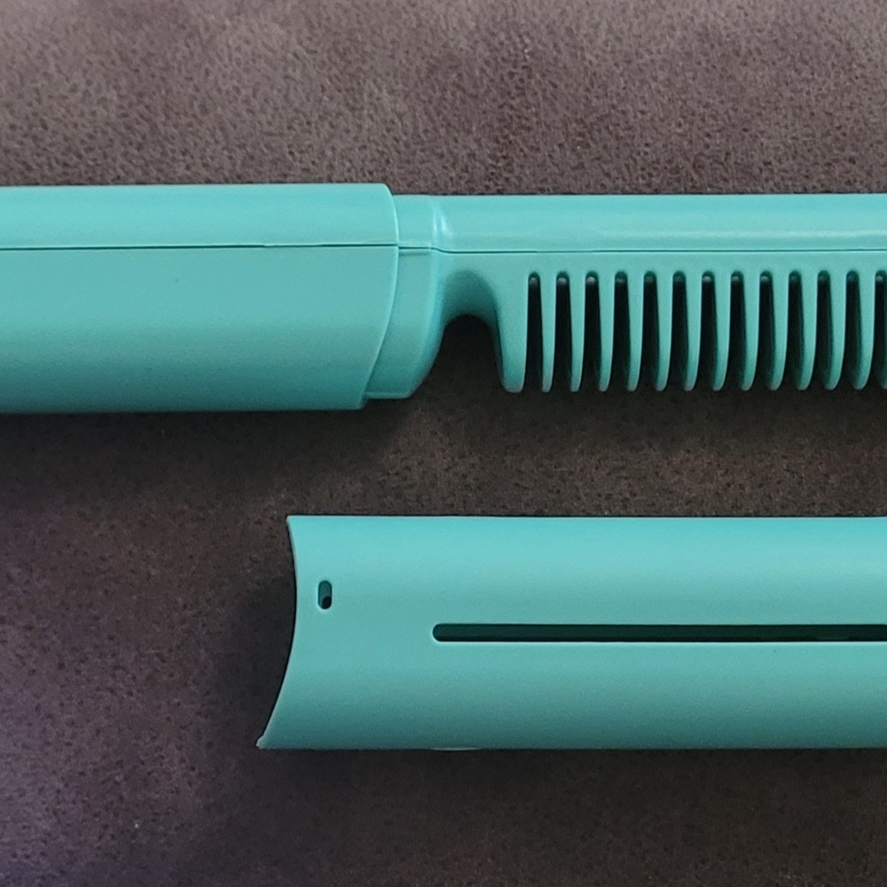 Cordless Rechargable Hair Straightening Comb- Teal Green